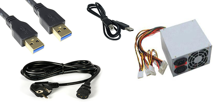USB cables, power cords and SMPS devices